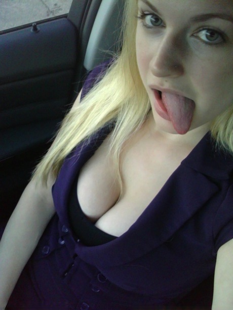 Blonde girl takes non nude selfies in various places around her house