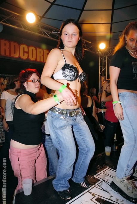 Drunk females go wild over male strippers in a night of group sex fucking