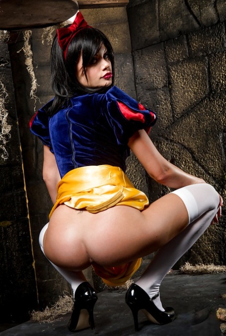 Brunette babe Jessica is a cosplay milf with big tits and tight ass