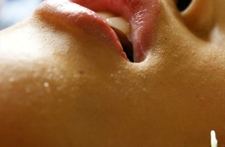 Sultry asian babe with big melons gets her body glazed with cum