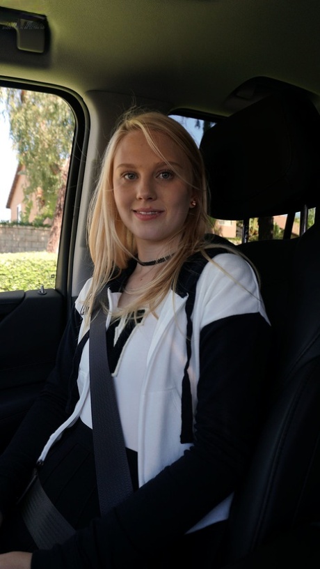 Blonde cheerleader Lily Rader sucks cock in POV & has her teen pussy pounded