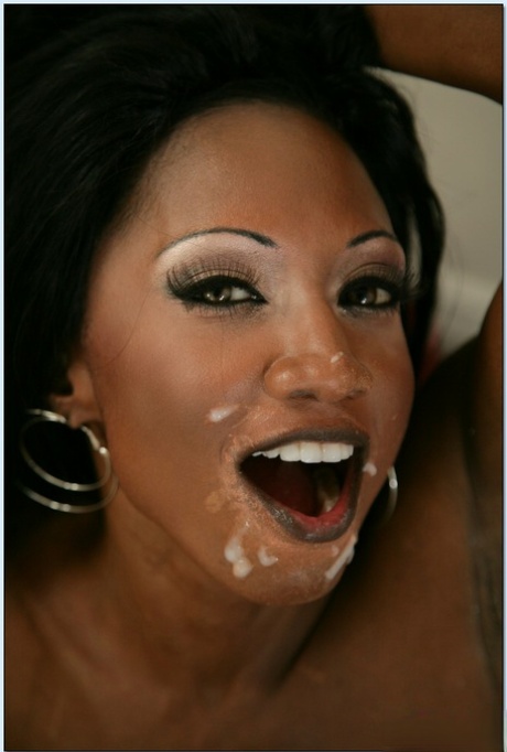 Ebony mom Dyanna Lauren soaps her big knockers & gets a bathroom boffing