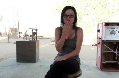 Brunette babe Veruca James gets a thorough anal pounding in a BDSM gangbang