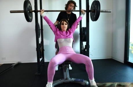 Teen Gabbie Carter getting her big natural tits & pussy dicked at the gym