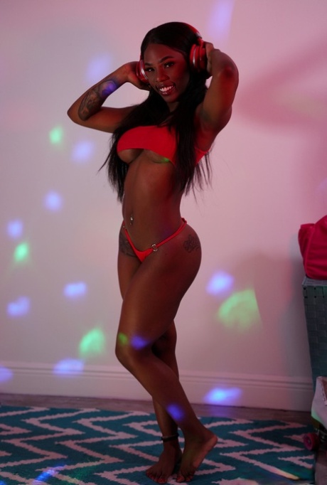 Sexy ebony with pierced nips Sarah Banks gets rammed by a stiff white rod